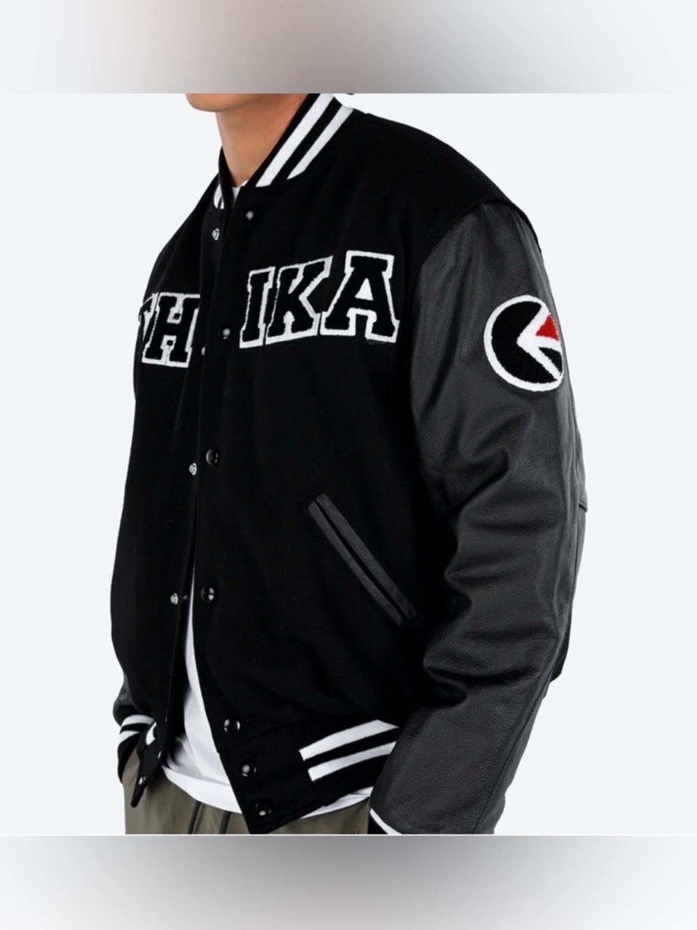 Ethika familie only varsity jacket size small leather bomber